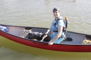Torch being canoed